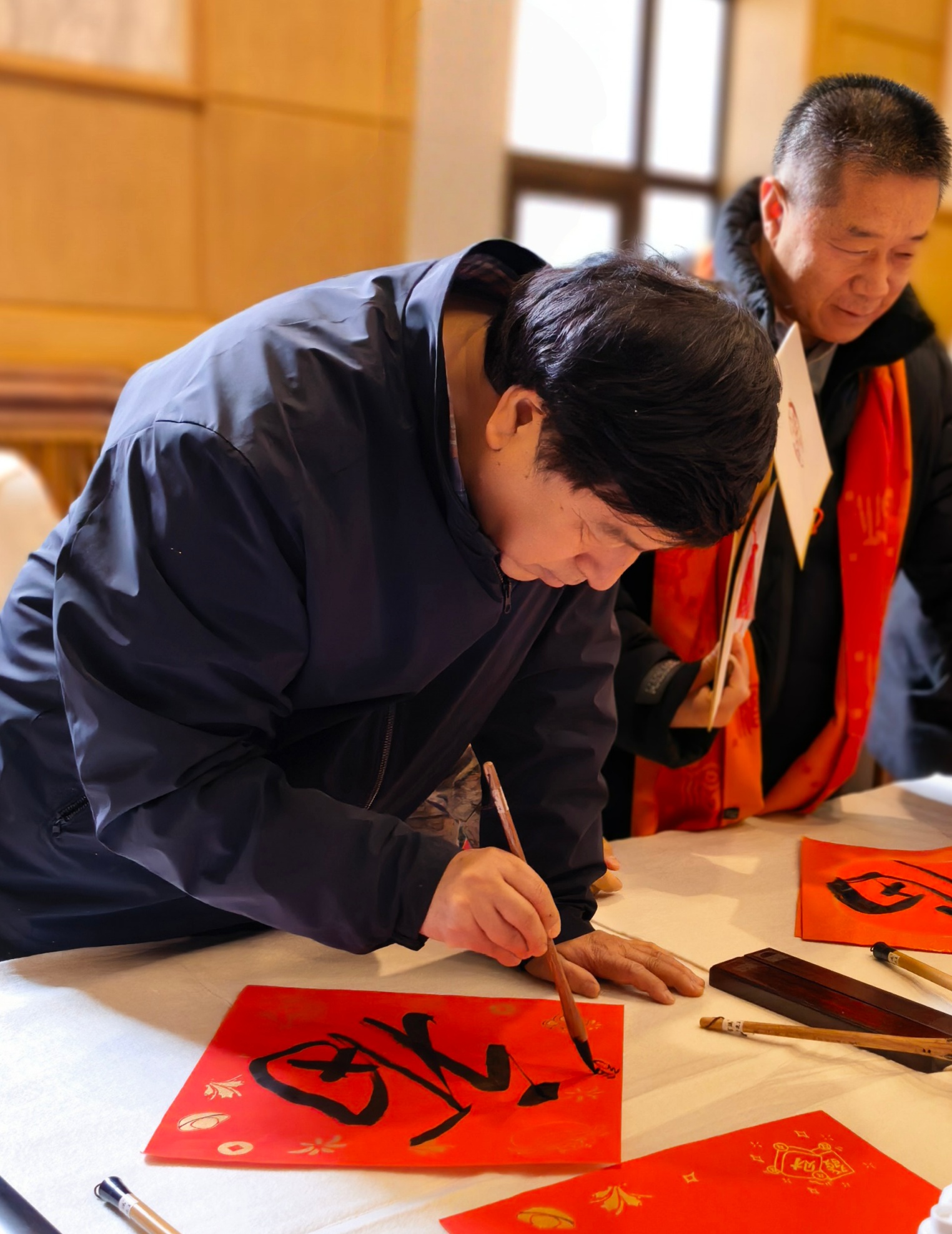 张瑞田现场书“福”